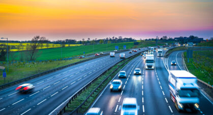 Colourful,Sunset,At,M1,Motorway,Near,Flitwick,Junction,With,Blurry