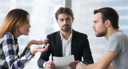 Annoyed,Unhappy,Married,Couple,Arguing,In,Lawyers,Office,Get,Divorced,