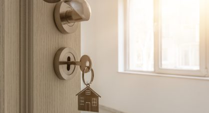 Open,Door,To,A,New,Home,With,Key,And,Home