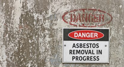Red,,Black,And,White,Danger,,Asbestos,Removal,In,Progress,Warning
